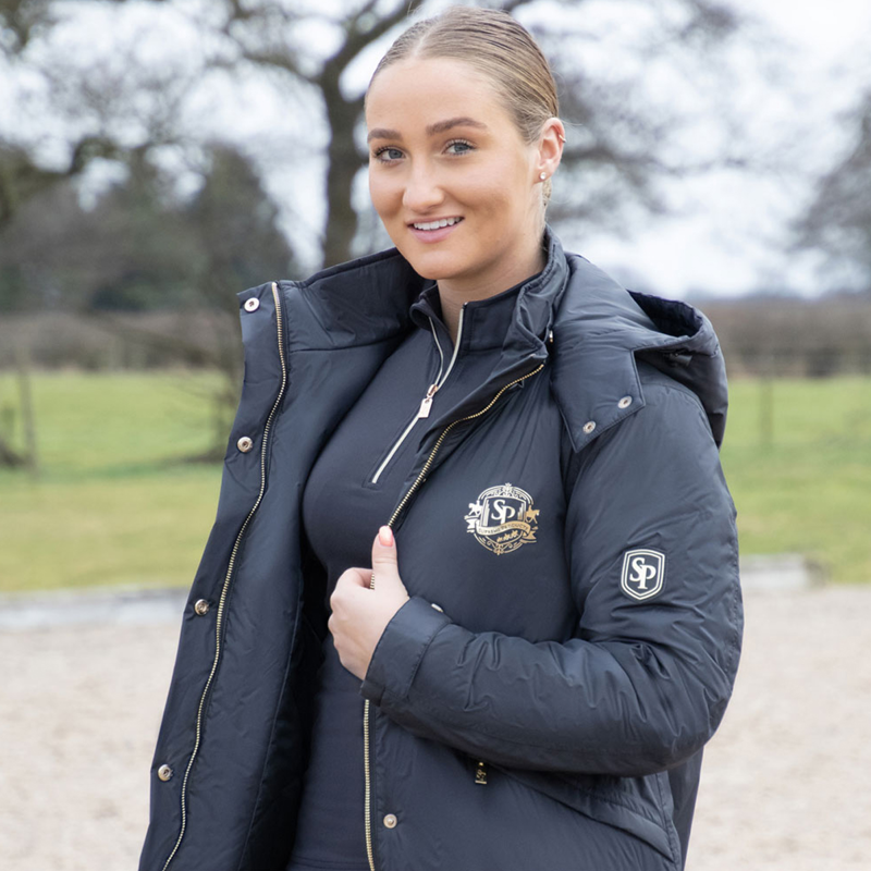 Supreme Products Active Show Rider Waterproof Coat - Black/Gold-2